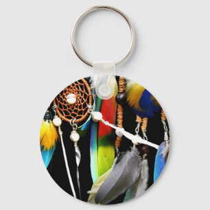 Chaveiro Dreamcatcher e penas