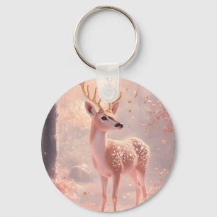 Chaveiro Dreamwn Fawn em Florestas de outono Rosa