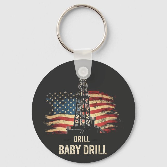 Chaveiro Drill Baby Drill American Trump Energy Economy (Frente)