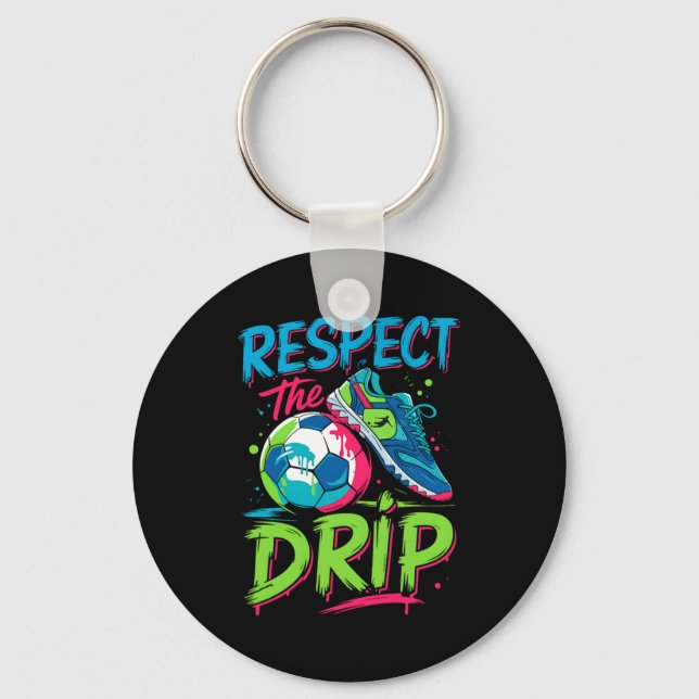 Chaveiro Drip de Futebol Sorvete Derretendo Respeite O Meni (Frente)