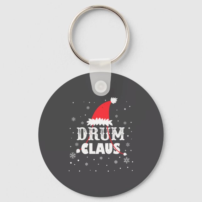 Chaveiro Drum Claus Santa Christmas Drummer Long Sleeve  (Frente)