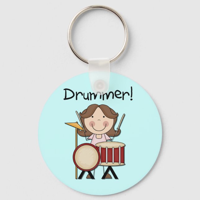 Chaveiro Drummer - Camisetas e presentes femininos (Frente)