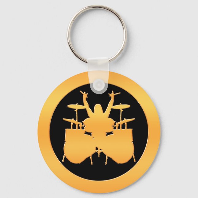 Chaveiro Drummer Dourado (Frente)