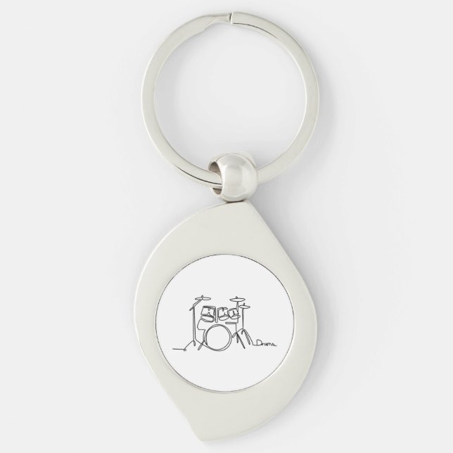Chaveiro Drummer Music Design Um Tambor De Linha (Frente)