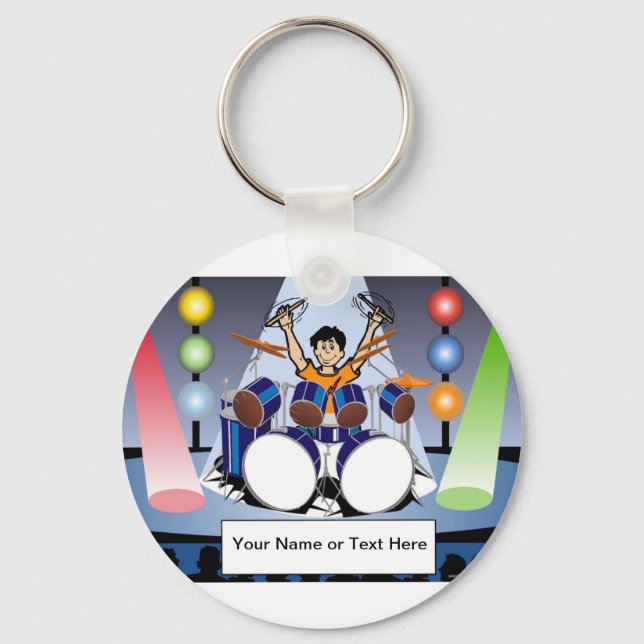 Chaveiro Drummer Personalizado - Cartoon Masculino (Frente)