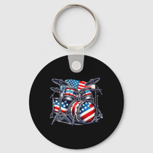 Chaveiro Drumset de Drumset de Bandeira Americano Drummer P