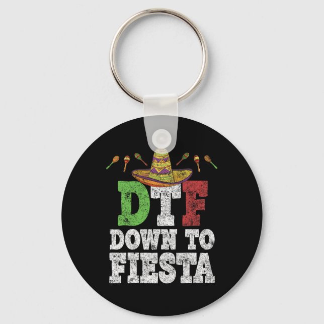 Chaveiro Dtf Abaixo Para Fiesta Camisa Engraçada Cinco De M (Frente)