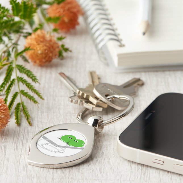 Chaveiro Duas Ervilhas Num Pod (Lateral)