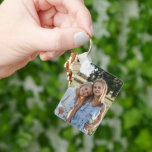 Chaveiro Duas Fotografias Personalizadas Dupla Face<br><div class="desc">Este chaveiro de metal de dupla face pode ser personalizado com suas próprias imagens. Para adicionar texto ao design,  basta selecionar o botão "Personalizar o computador" acima para obter recursos de personalização mais avançados.</div>