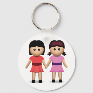 Chaveiro Duas mulheres que guardaram as mãos Emoji