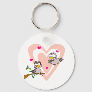 Chaveiro Duas pombas da tartaruga por um ramo