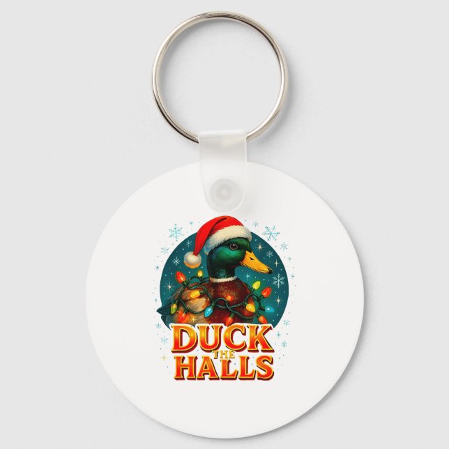 Chaveiro Duck The Halls Funny Christmas Lights Hunting Seas (Frente)