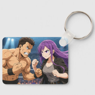 Chaveiro Duelo de Anime: Lutador vs Heroína