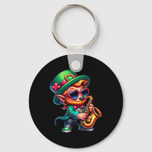 Chaveiro Duende do Saxofone Crianças Homens Mulheres St Pat
