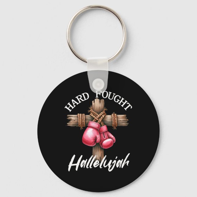 Chaveiro Duro Lutou Hallelujah Boxando Luvas Deus Fé Jes (Frente)