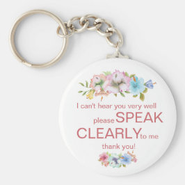 Chaveiro Duro surdo discreto para ouvir hibisco floral