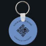 Chaveiro Dusty Blue Custom Business QR Code Keychains<br><div class="desc">Promote your brand with this dusty blue business keychain featuring a scannable QR code. Perfect for small businesses,  startups,  and entrepreneurs seeking stylish and professional promotional products. Add your custom logo or QR code to create branded accessories ideal for marketing giveaways,  client gifts,  networking events,  and everyday business use.</div>