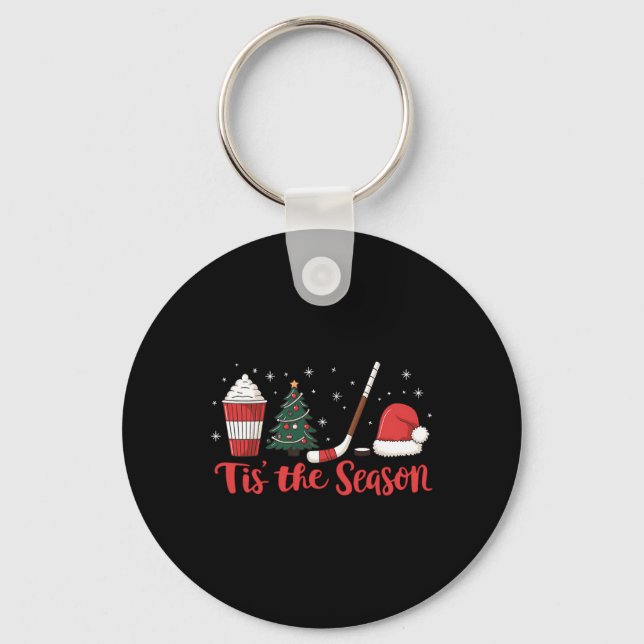 Chaveiro É a Temporada de Hóquei Café Árvore de Natal Hóque (Frente)