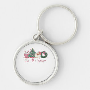 Chaveiro É a Temporada Natal Feliz Cute Xmas Café C