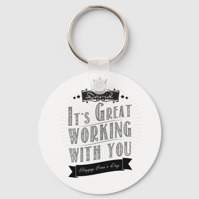 Chaveiro É Excelente trabalhar com você, Feliz Dia do Chefe (Frente)