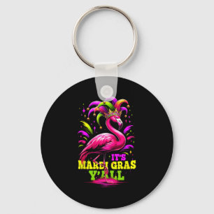Chaveiro É Mardi Gras, pessoal, Flamingo Rosa Vestindo Coro