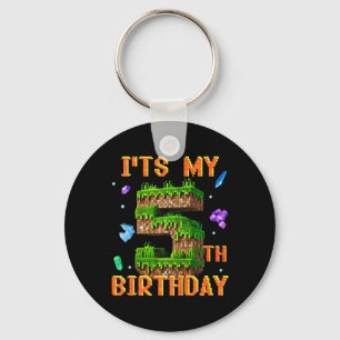 Chaveiro É meu 5º aniversário Festa de gamer pixel menino G