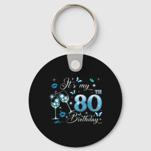Chaveiro É Meu Aniversário de 80 Anos Rosa 80 Anos de Idade