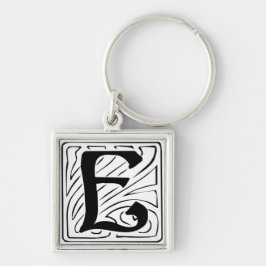 Chaveiro E Monogramm schwarz weiß Schlüsselanhänger