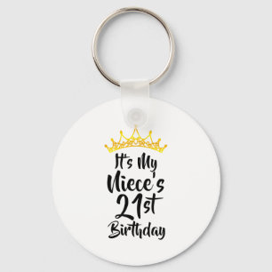 Chaveiro É o 21º Aniversário da Minha Sobrinha Coroa Feliz 