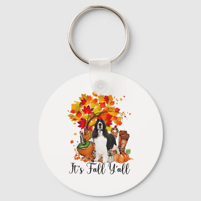 Chaveiro É o Dia das Bruxas do Cachorro Espanhol do Fall Y' (Frente)