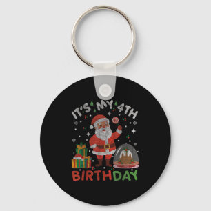 Chaveiro É o meu 4º aniversário-divertido Natal Papai Noel