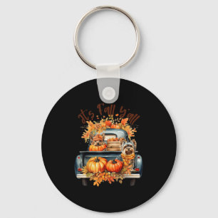 Chaveiro É outono Vocês todos Yorkie Dogs Pumpkins Caminhão