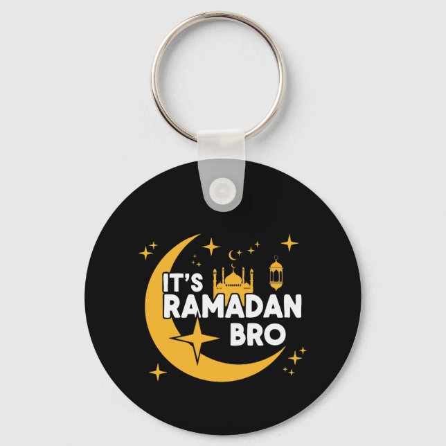 Chaveiro É Ramadão, irmão. Feliz jejum. Crescente Islâmico (Frente)