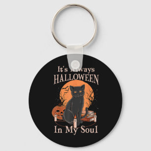 Chaveiro É sempre o Halloween na minha alma Pumpkin Cat Div