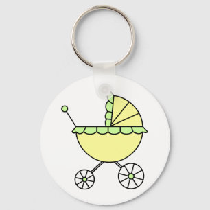 Chaveiro É um bebê! Carruagem de bebê do verde amarelo