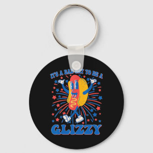 Chaveiro É um dia D para ser um Glizzy 4 de Julho Hotdog Di
