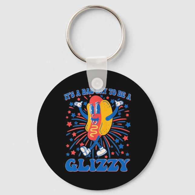 Chaveiro É um dia D para ser um Glizzy 4 de Julho Hotdog Di (Frente)