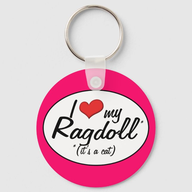 Chaveiro É um gato! Eu Amo Minha Ragdoll (Frente)
