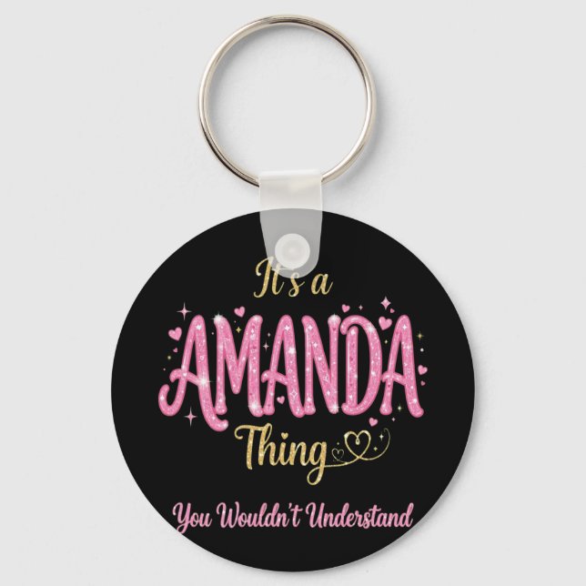 Chaveiro É Uma Coisa de Amanda Rosa Dourado Presente para M (Frente)