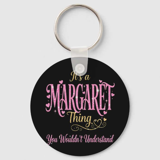 Chaveiro É uma Coisa de Margaret Rosa Dourado Presente para (Frente)