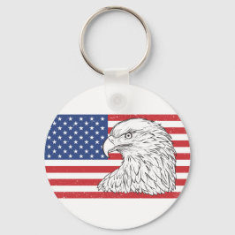 Chaveiro Eagle Soaring Com Bandeira Americana