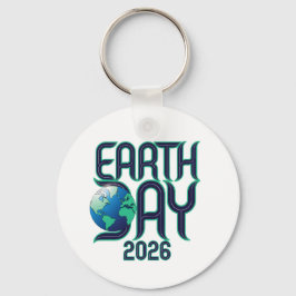 Chaveiro Earth Day 2026 | Modern Typography Eco Design