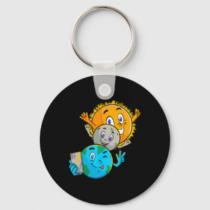 Chaveiro Eclipse 2024 Funny Earth Sun Moon Selfie Space Kid