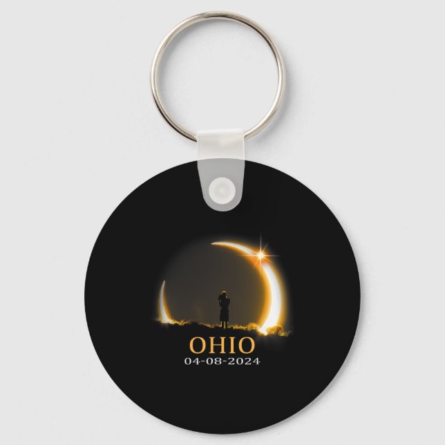 Chaveiro Eclipse 2024 Ohio Total Eclipse 1 (Frente)