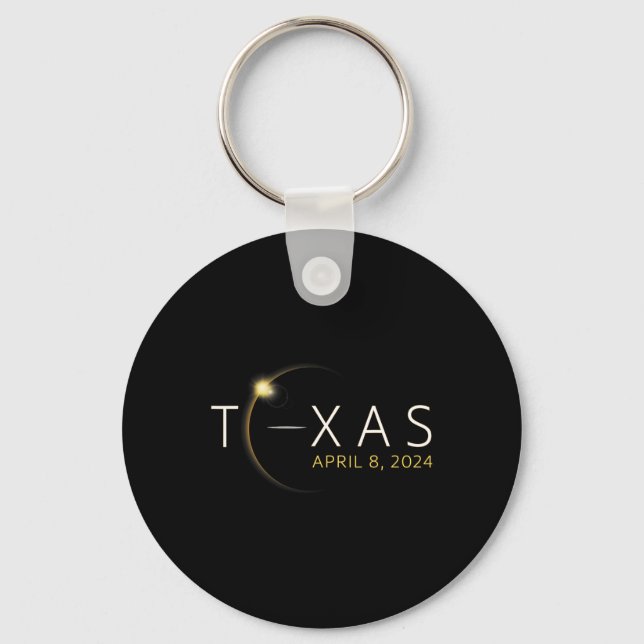 Chaveiro Eclipse Solar 2024 Estado do Texas Total Eclipse S (Frente)