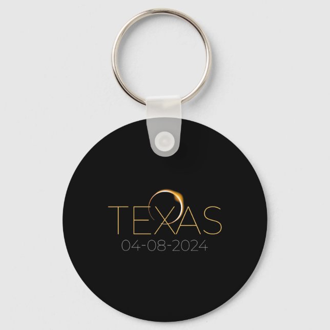Chaveiro Eclipse Solar 2024 Estado do Texas Total Eclipse S (Frente)