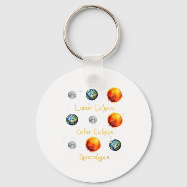 Chaveiro Eclipse Solar Do Eclipse Lunar E Apocalypse Engraç (Frente)