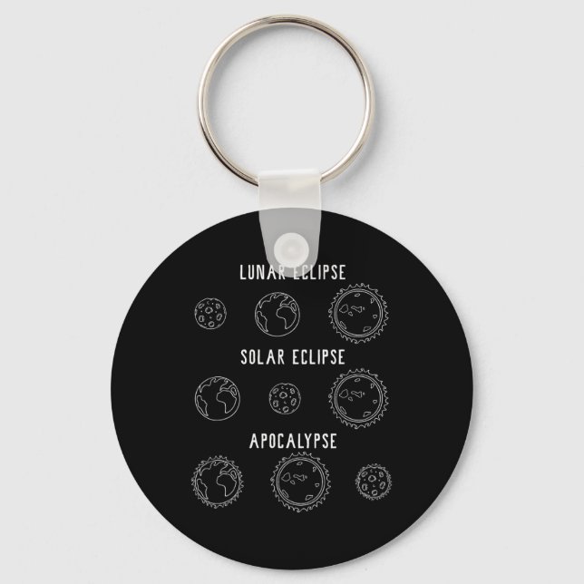 Chaveiro Eclipse Solar Lunar Apocalypse Astronomy Nerd Scie (Frente)