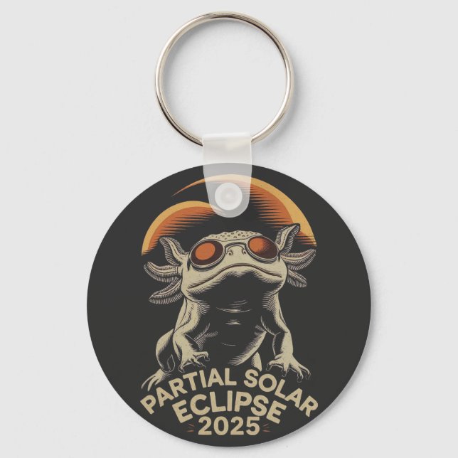 Chaveiro Eclipse Solar Parcial 2025 Axolotl Ammph (Frente)
