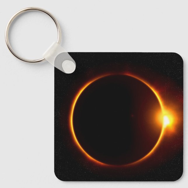 Chaveiro Eclipse Solar Sol Escuro & Lua (Frente)